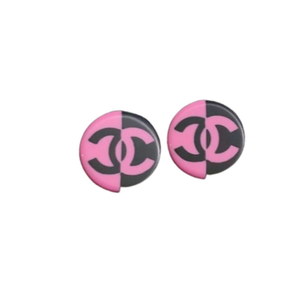 Chanel Fragrant Acrylic Block Earrings Pink For Women