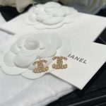 Chanel Fragrant Double C Pearl Earrings Gold For Women