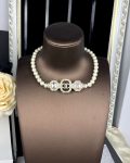 Chanel Geometric Square Pearl Necklace White For Women