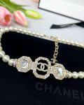 Chanel Geometric Square Pearl Necklace White For Women