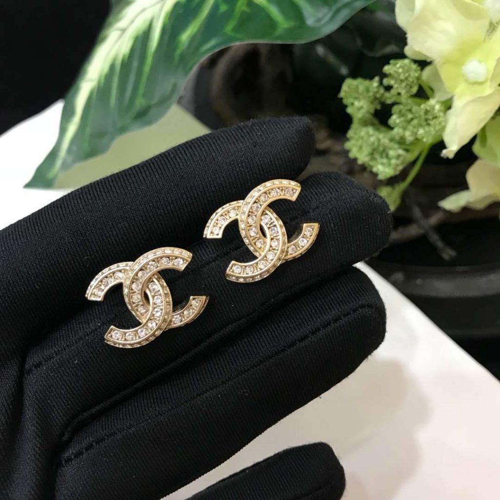 Chanel Halo CC Earrings Gold For Women