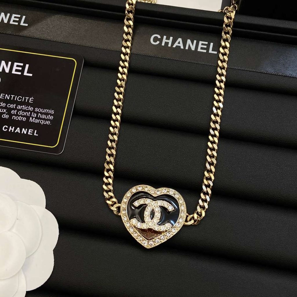 Chanel Heart Necklace Gold For Women