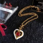 Chanel Heart Necklaces Gold For Women