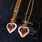 Chanel Heart Necklaces Gold For Women