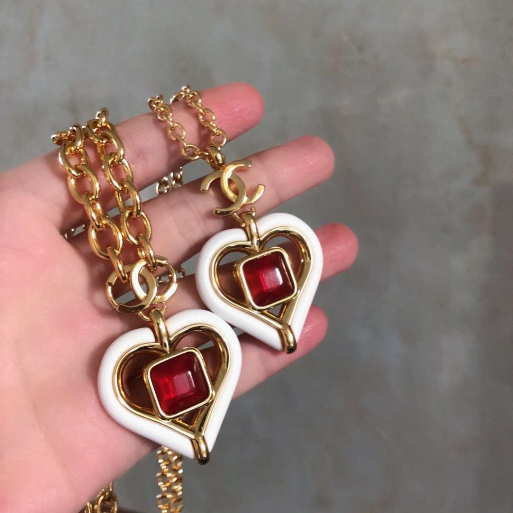 Chanel Heart Necklaces Gold For Women