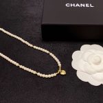 Chanel Heart Pearl Necklace White For Women