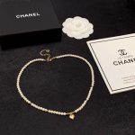 Chanel Heart Pearl Necklace White For Women