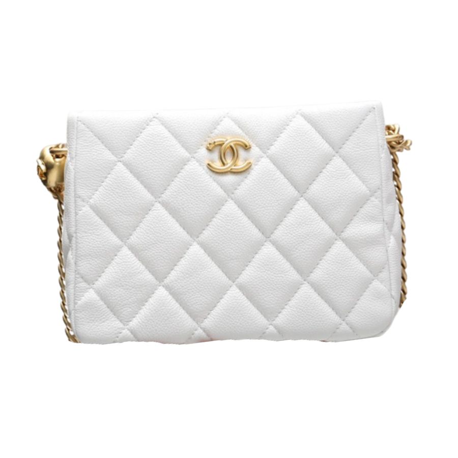 Chanel HoBo Heart Adjustment Buckle White For Women 18cm / 7.1in