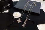 Chanel Hollow C Double Heart-Shaped Short Necklace Gold For Women