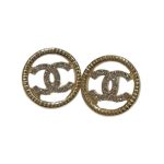 Chanel Hollow Earrings Gold For Women