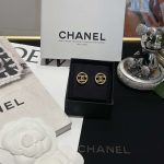 Chanel Hollow Earrings Gold For Women