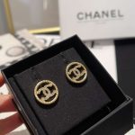 Chanel Hollow Earrings Gold For Women