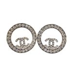 Chanel Hoop Earrings Silver For Women