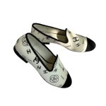 Chanel Interlocking CC Logo Ballet Flats White For Women