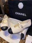 Chanel Interlocking CC Logo Mary Jane Flats White For Women