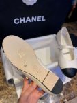 Chanel Interlocking CC Logo Mary Jane Flats White For Women