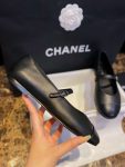 Chanel Interlocking CC Logo Mary Jane Flats Black For Women