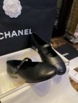 Chanel Interlocking CC Logo Mary Jane Flats Black For Women