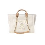 Chanel Large Deauville Pearl Tote Bag White For Women 15in/38cm A66941