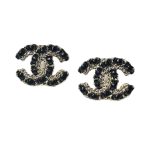 Chanel Letter Chain Earrings Black For Women