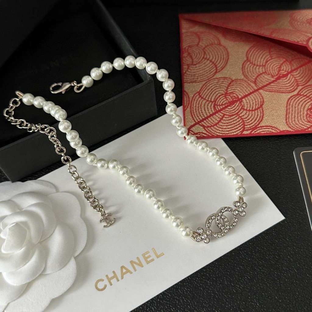 Chanel Letter Necklace White For Women