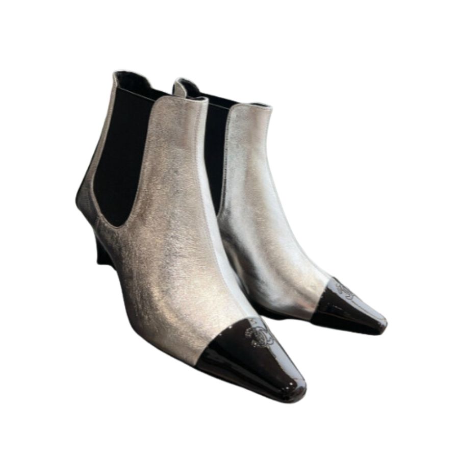 Chanel Martin Loafer Boot Silver For Women