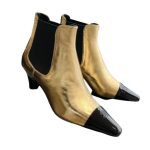 Chanel Martin Loafer Boot Gold For Women