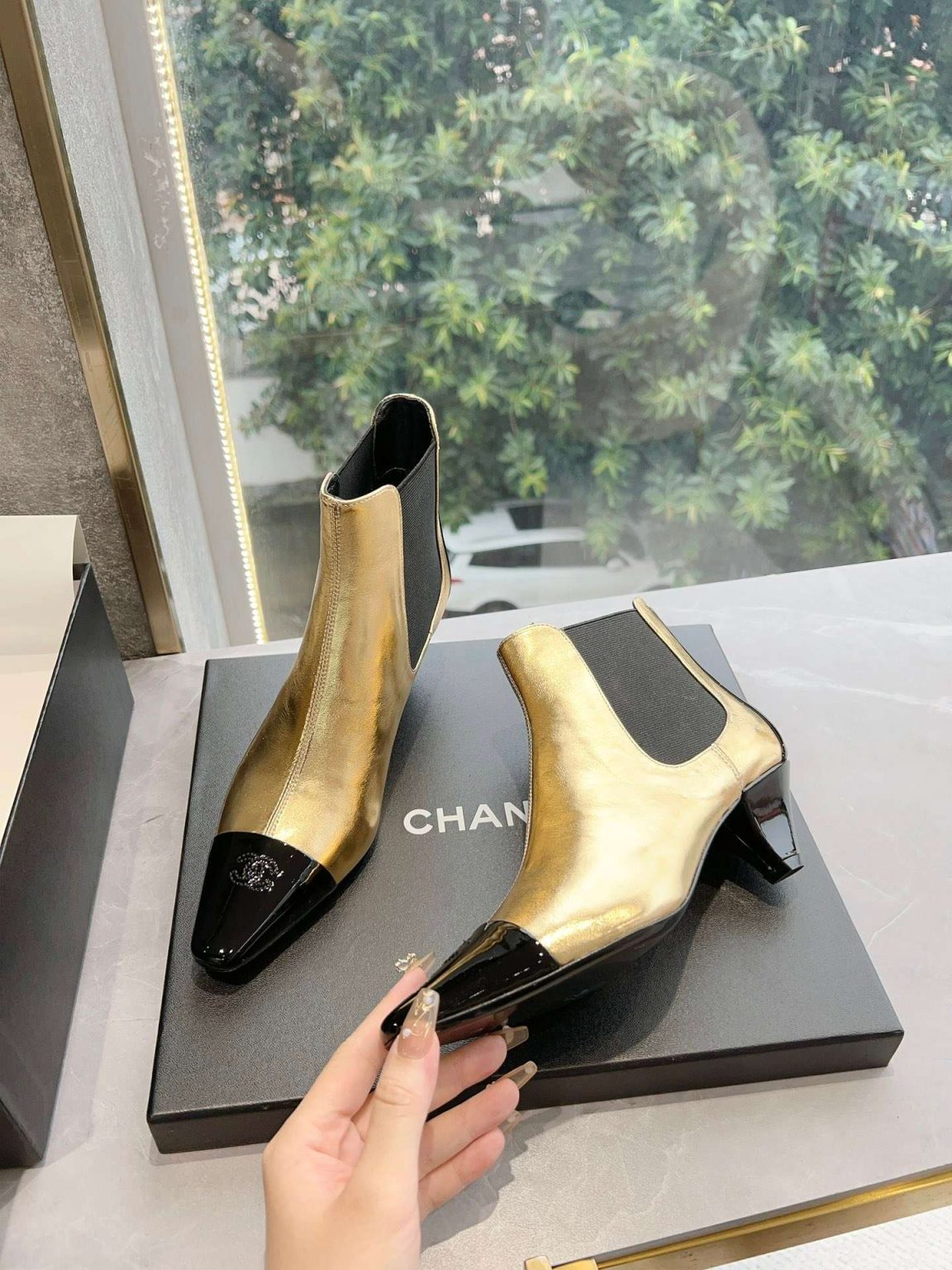 Chanel Martin Loafer Boot Gold For Women