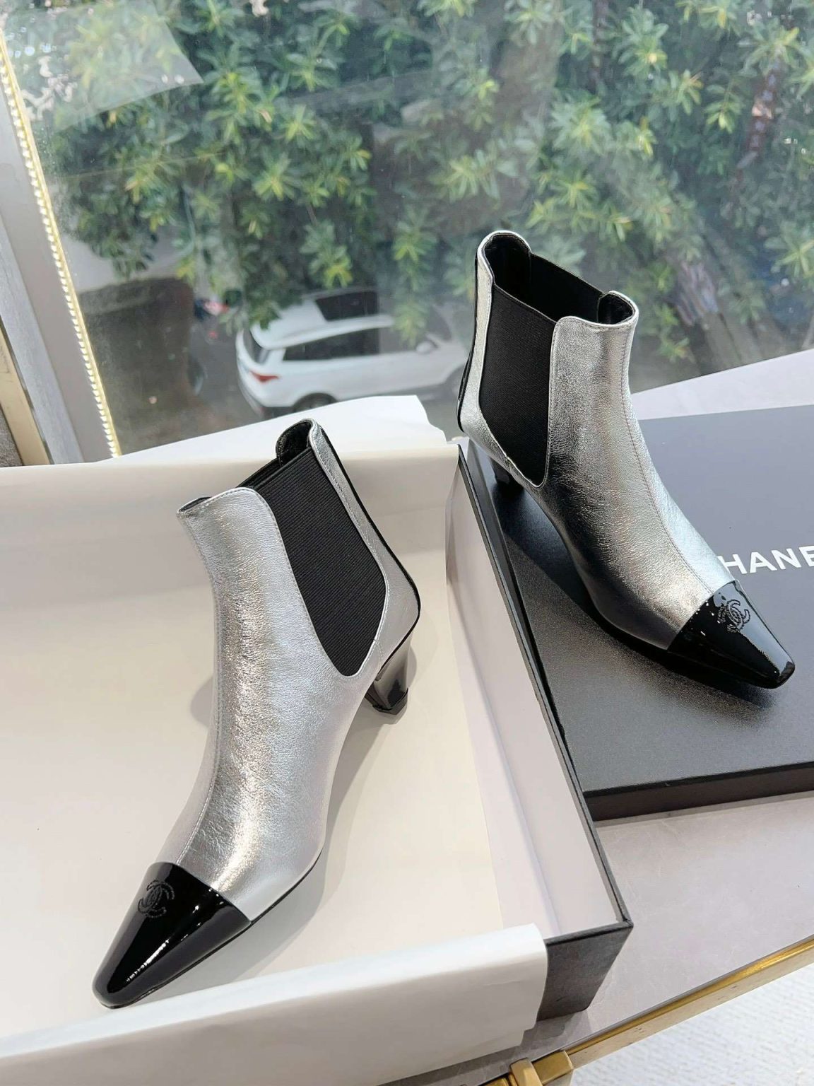 Chanel Martin Loafer Boot Silver For Women