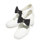 Chanel Mary Janes White And Black For Women- G45356 B15113 NT688