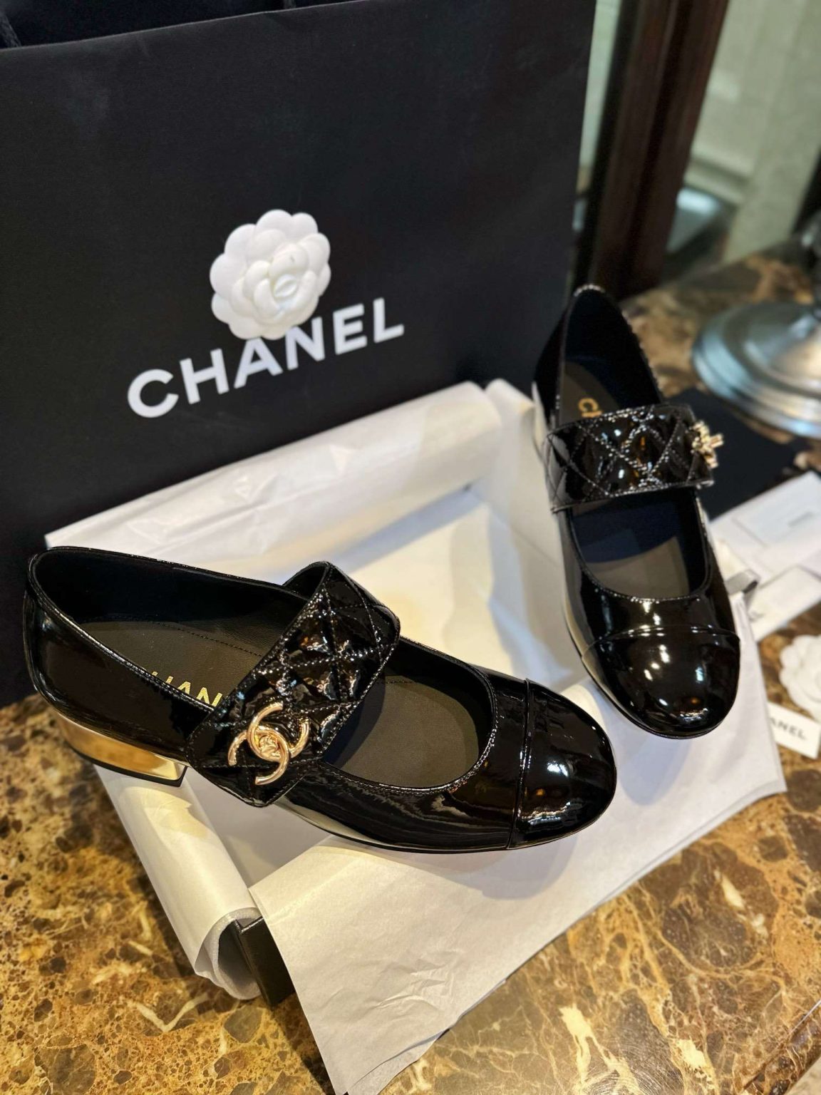 Chanel Mary Janes Sandals Black For Women