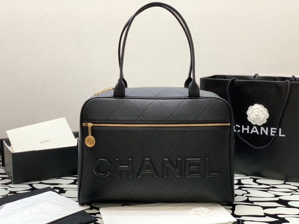 Chanel Maxi Bowling Bag Black For Women 45cm / 17.7in