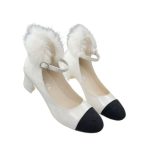 Chanel Milan Rabbit Fur High Heels White For Women