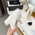 Chanel Milan Rabbit Fur High Heels White For Women