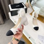 Chanel Milan Rabbit Fur High Heels White For Women