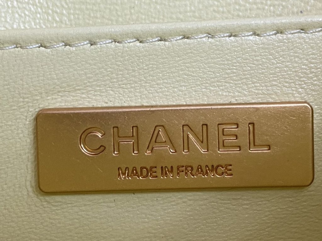 Chanel Mini Flap Bag With Top Handle Yellow/Beige For Women 15cm / 6in AS4035