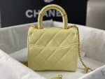 Chanel Mini Flap Bag With Top Handle Yellow/Beige For Women 15cm / 6in AS4035