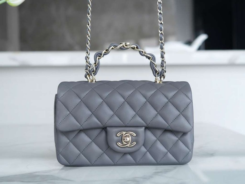 Chanel Mini Rectangular Flap Grey For Women 20cm / 7.9in