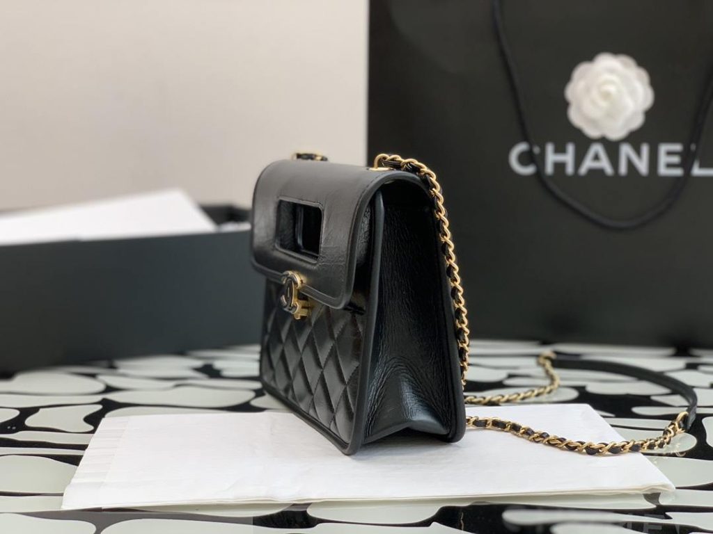 Chanel Mini Top Handle Bag Black For Women 20cm / 7.9in