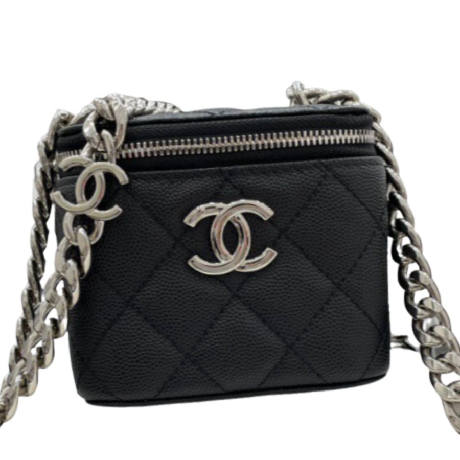 Chanel Mini Vanity Bag Black/White For Women 11cm / 4.3in