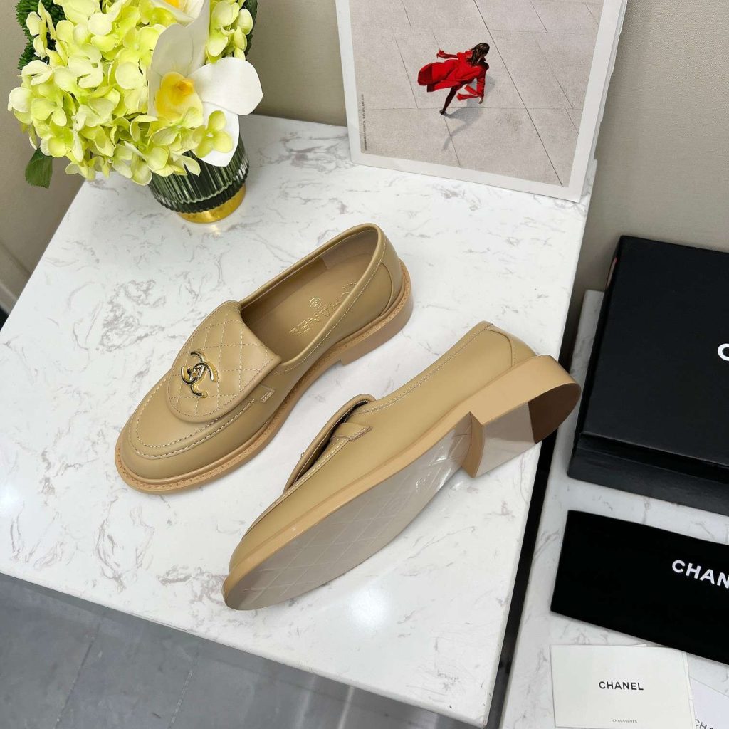 Chanel Moccasins Beige For Women