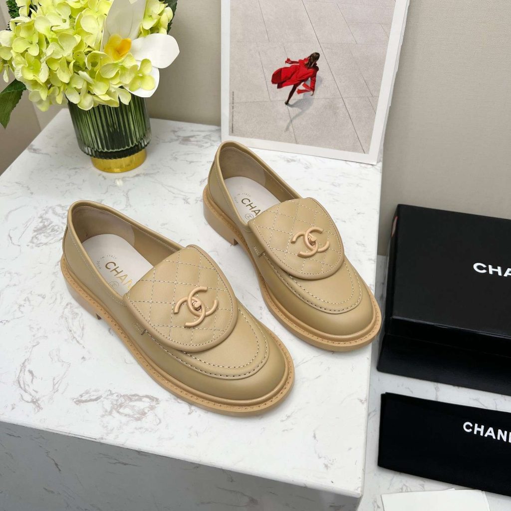 Chanel Moccasins Beige For Women