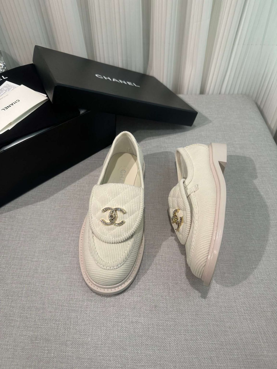 Chanel Moccasins Cream For Women