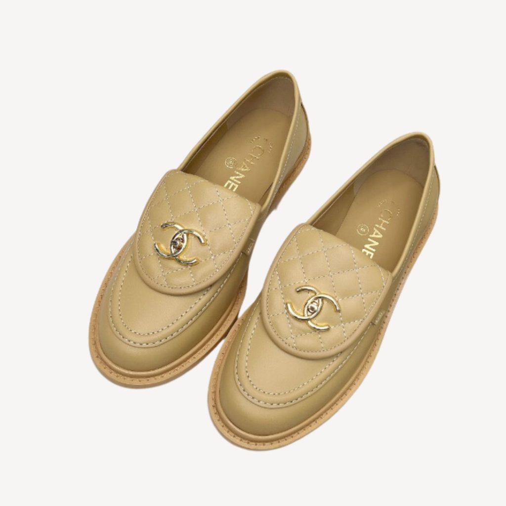 Chanel Moccasins Beige For Women