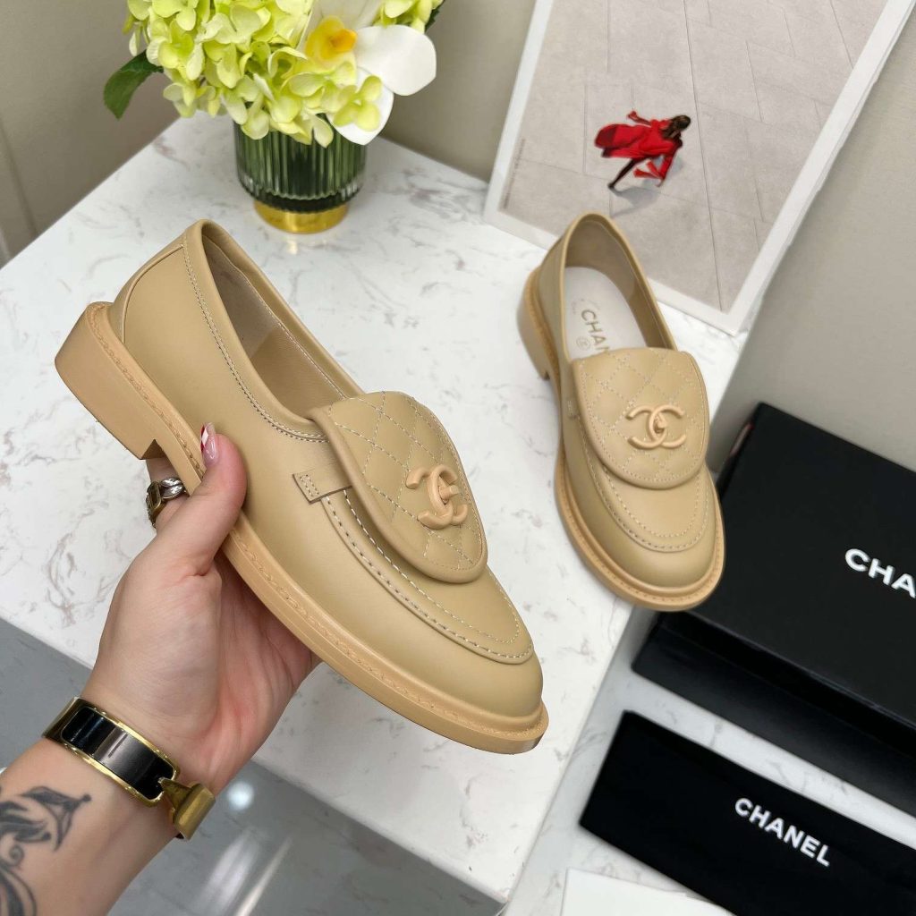 Chanel Moccasins Beige For Women