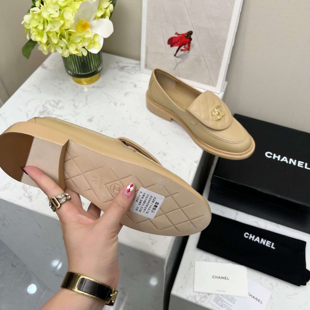 Chanel Moccasins Beige For Women