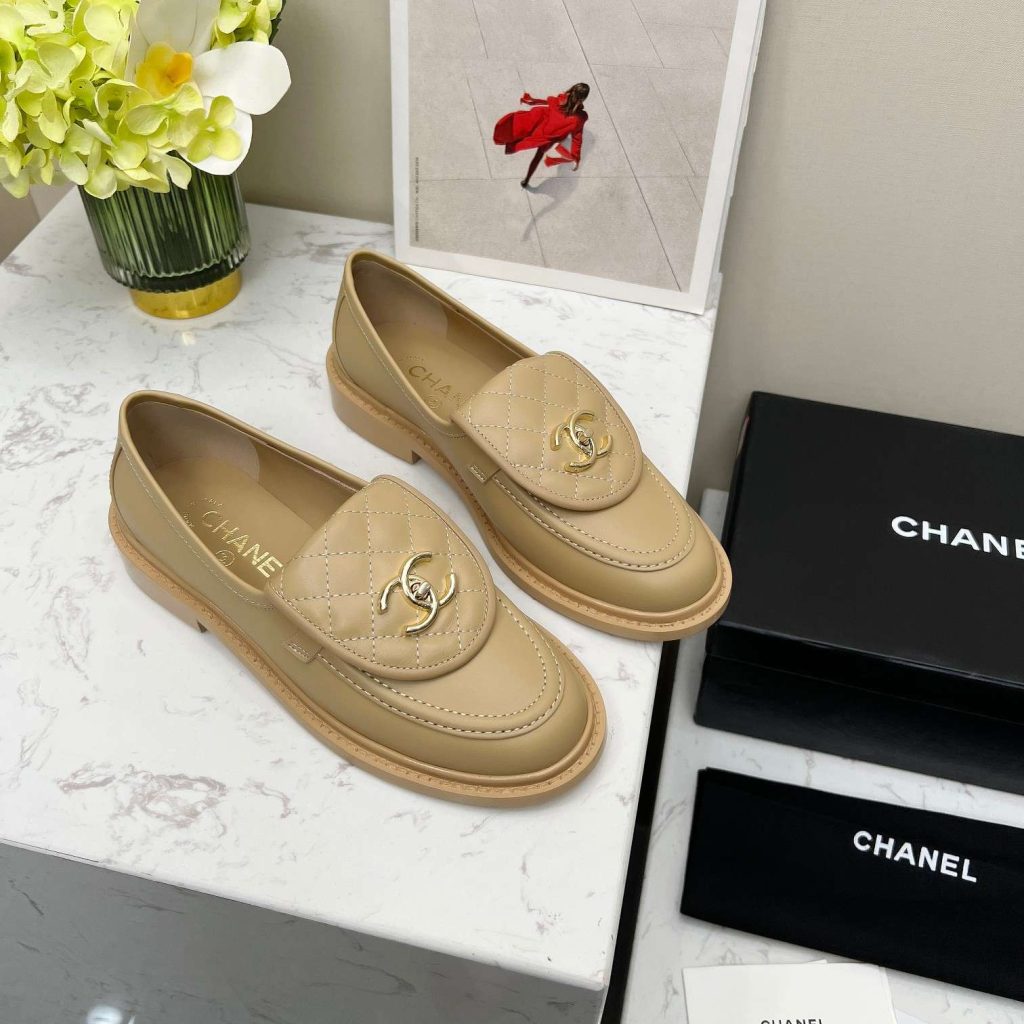 Chanel Moccasins Beige For Women