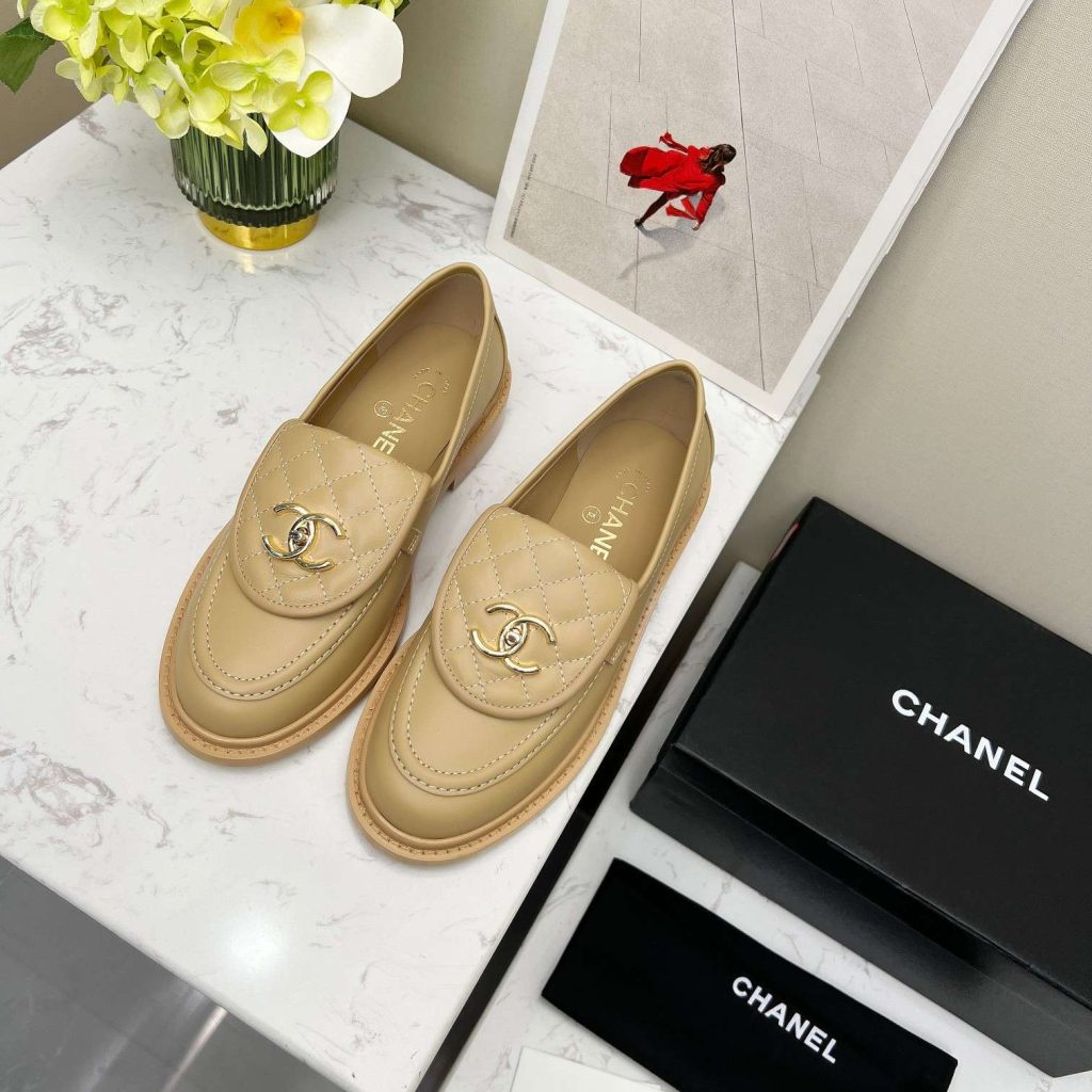 Chanel Moccasins Beige For Women