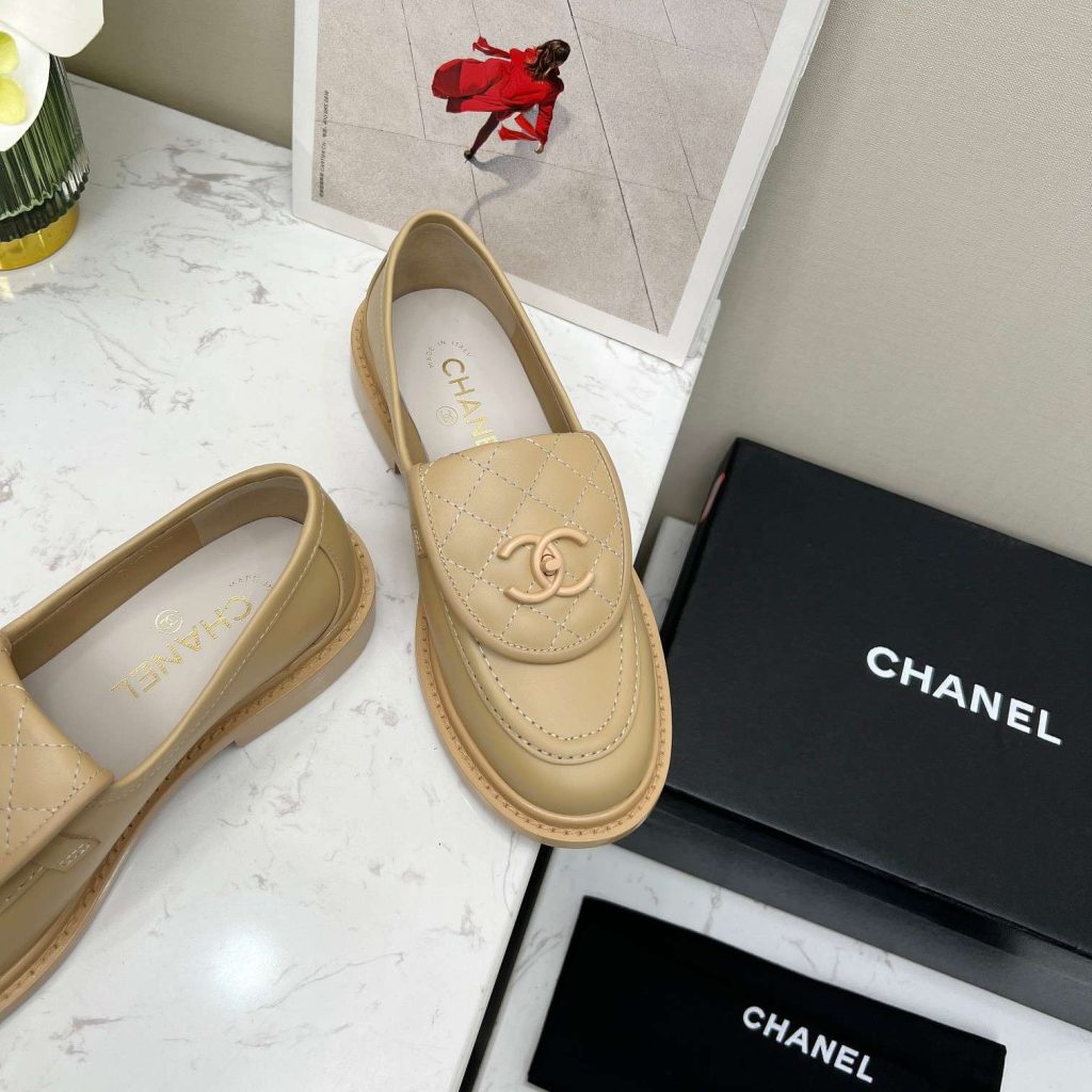 Chanel Moccasins Beige For Women