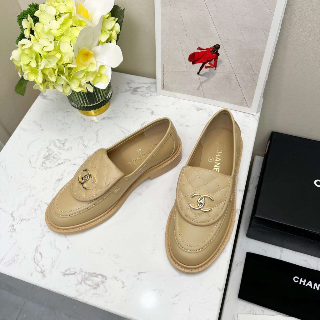 Chanel Moccasins Beige For Women